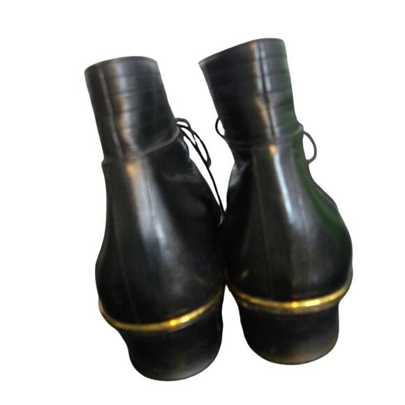 Gianni Versace Mens Lace-Up Military Ankle Boots Size 8 Black Leather Medusa But - Picture 5 of 8